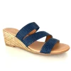 Babbs - The Raffia Elastic 3 Band Espadrille in Navy