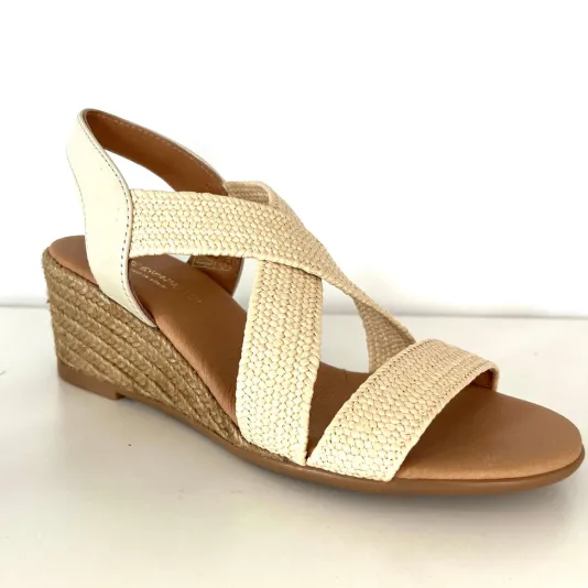 Barbra - The Raffia Elastic Espadrille Sandal in Natural