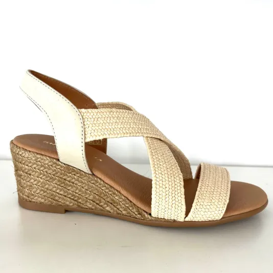 Barbra - The Raffia Elastic Espadrille Sandal in Natural
