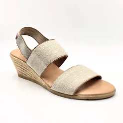 Betty - The Elastic 2 Band Espadrille in Natural Linen