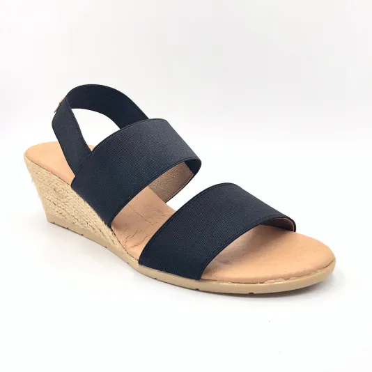 Betty - The Elastic 2 Band Espadrille in Black