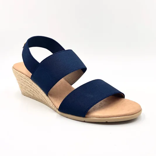 Betty - The Elastic 2 Band Espadrille in Navy