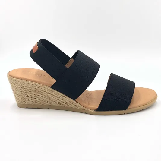 Betty - The Elastic 2 Band Espadrille in Black