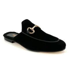 Bitfur - The Loafer Mule with Bit in Black Suede