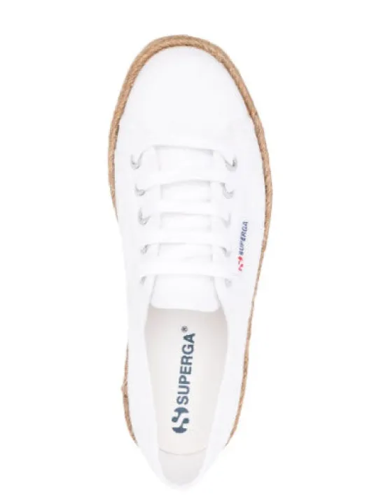 Superga - The Classic Platform Jute Rope Sneaker in White