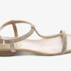 The Ball Chain T-Strap Flat Sandal in Nude