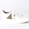 The Beaded Chain Stripe Sneaker in White