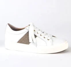 The Beaded Chain Stripe Sneaker in White