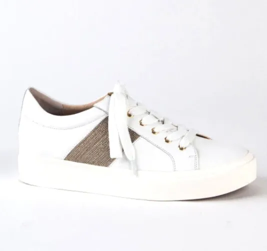 The Beaded Chain Stripe Sneaker in White