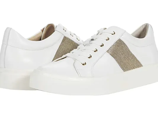 The Beaded Chain Stripe Sneaker in White