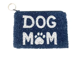 The Beaded Dog Mom Pouch in Navy White