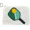 The Beaded Pickleball Pouch in White Green