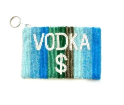 The Beaded Vodka Money Pouch in Blue Ombre
