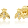 The Bee Studs in Gold CZ