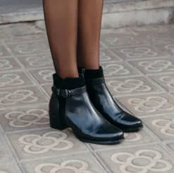 The Belted Ankle Bootie in Black