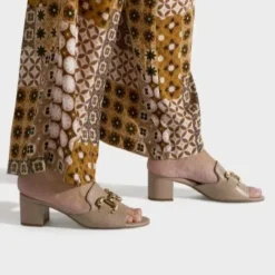 The Bit Slide Sandal in Light Taupe