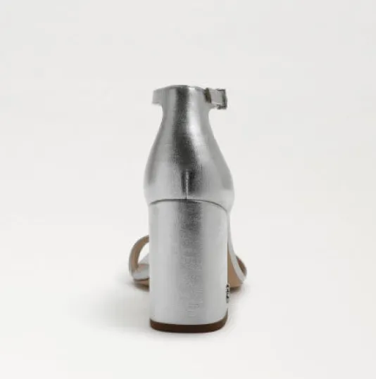 The Block Heel Dress Sandal in Silver