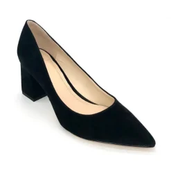 The Block Heel Pointed Pump in Black