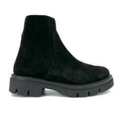 The Bootie with Chenille Knit Elastic Upper in Black