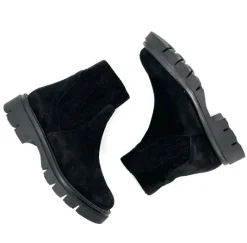 The Bootie with Chenille Knit Elastic Upper in Black