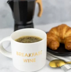 The Breakfast Wine Mug in White Gold