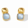 The Catalina Crystal Earring in Chalcedonly Blue