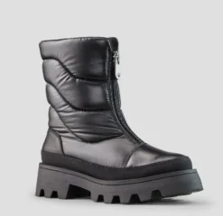 The Center Zip Quilted Nylon Boot in Black
