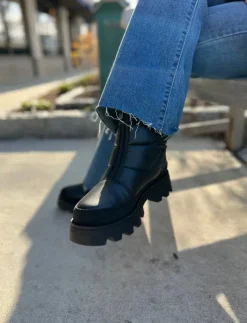 The Center Zip Quilted Nylon Boot in Black