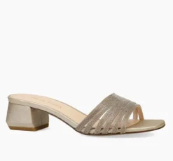 The Chain Slide Sandal in Platinum