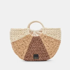 The Circle Handle Straw Bag in Natural