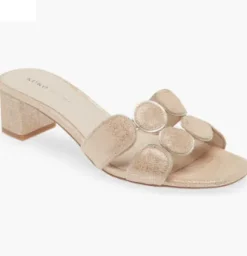 The Circle Slide Sandal in Gold