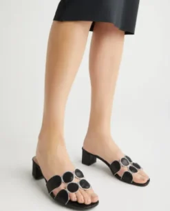 The Circle Slide Sandal in Black