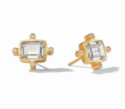 The Clara Stud Earring in Iridescent Clear Crystal