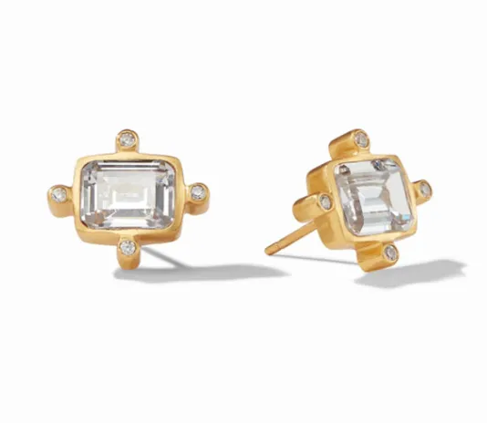 The Clara Stud Earring in Iridescent Clear Crystal