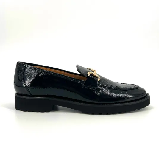The Classic Bit Lug Loafer in Black Patent