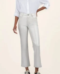 The Coated Crop Flare in Light Silver