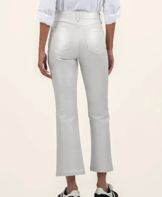 The Coated Crop Flare in Light Silver