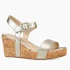 The Cork Wedge Sandal in Platino