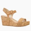 The Cork Wedge Sandal in Natural