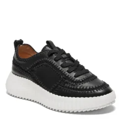 The Crochet Seam Lace Sneaker in Black