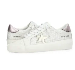 The Crochet Star Lace Sneaker in White
