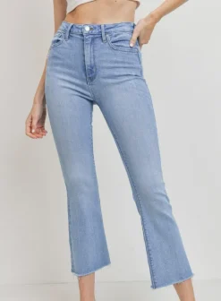 The Crop Flare in Light Denim