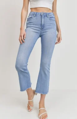 The Crop Flare in Light Denim