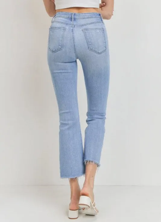 The Crop Flare in Light Denim