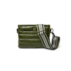 The Crossbody Bum Bag in Olive Patent