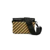 The Crossbody Bum Bag in Dune Raffia Diagonal Stripe