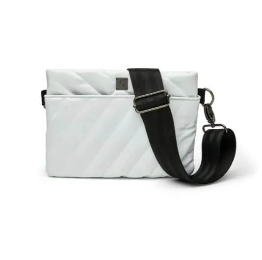 The Diagonal Bum Bag 2.0 Crossbody in White Patent