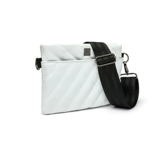 The Diagonal Bum Bag 2.0 Crossbody in White Patent