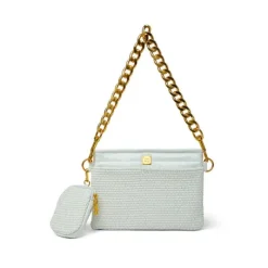 The Downtown Crossbody in White Raffia