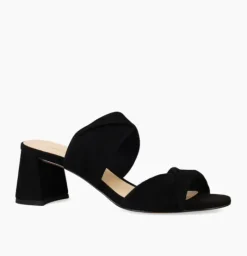 The Dual Twist Slide Sandal in Black